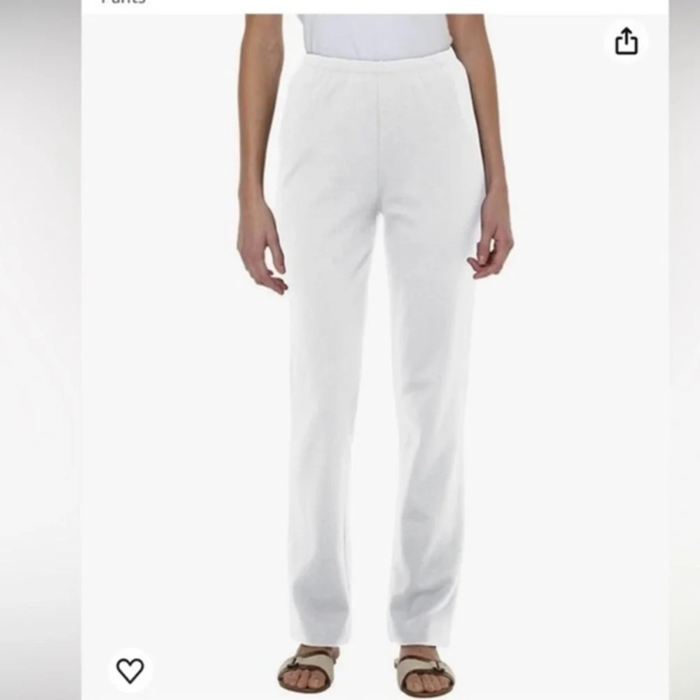 Super soft and comfortable white pull on knit pants large petite like new